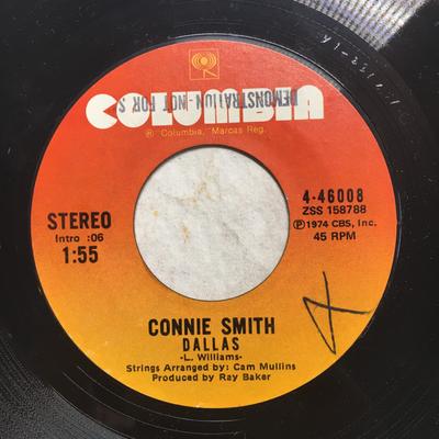 7inch Record CONNIE SMITH  Dallas  Thats The Way Love Goes 446008 Columbia 1974 US CountryFolk Used