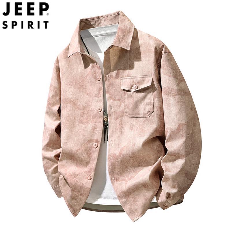 JEEP SPIRIT Men's Trendy Gradient Workwear Jacket