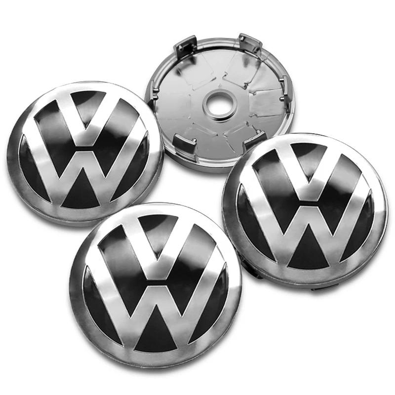 4Pc 55mm 56mm 60mm 65mm Car Wheel Center Hub Cap Rim Cover Stickers For Volkswagen VW GTI R-Line R Polo T5 Golf Passat Scirocco