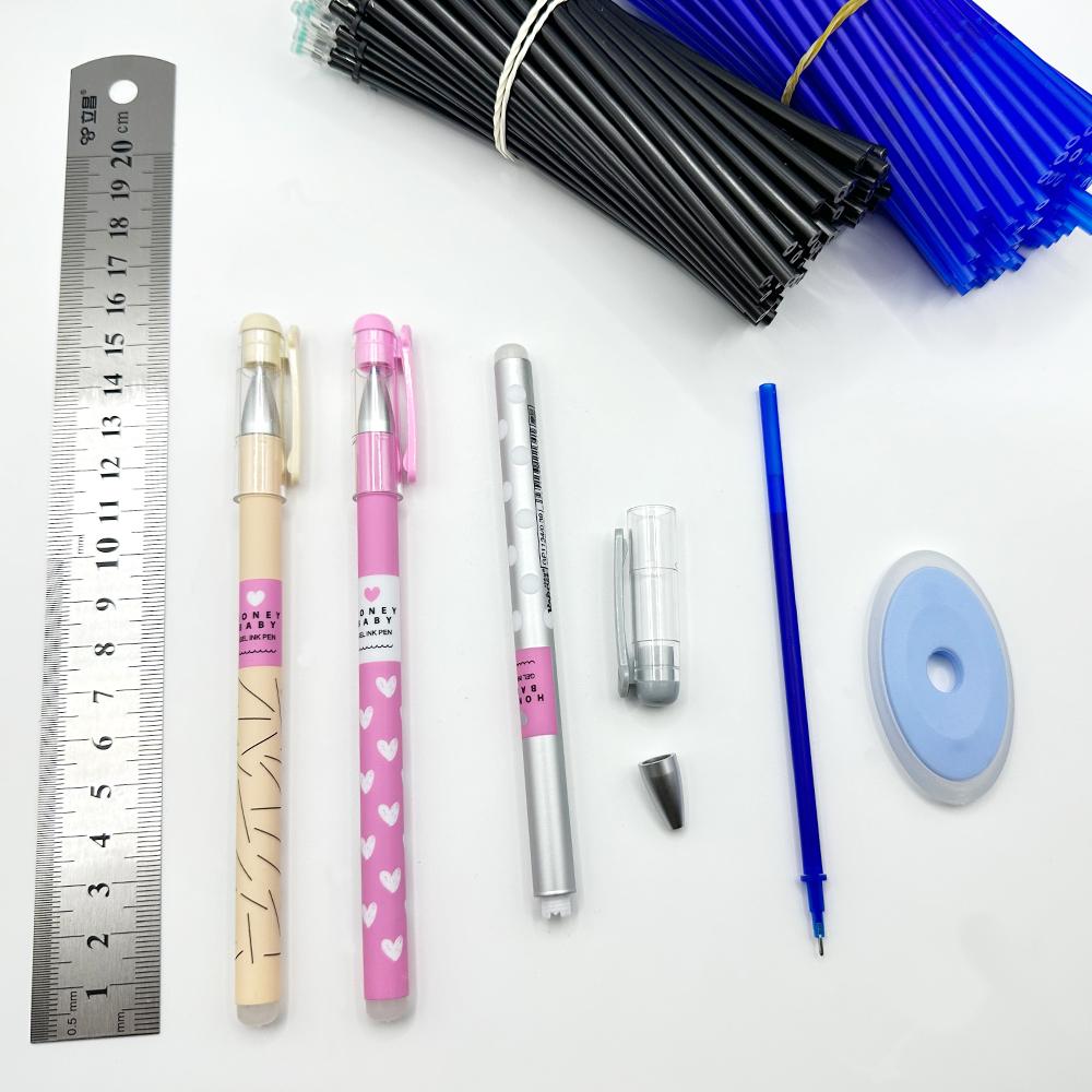 24 Pcs/set Kawaii Erasable Gel Pen 0.5mm Erasable Pen Refills Rods Washable Handle School Office Supplies Stationery