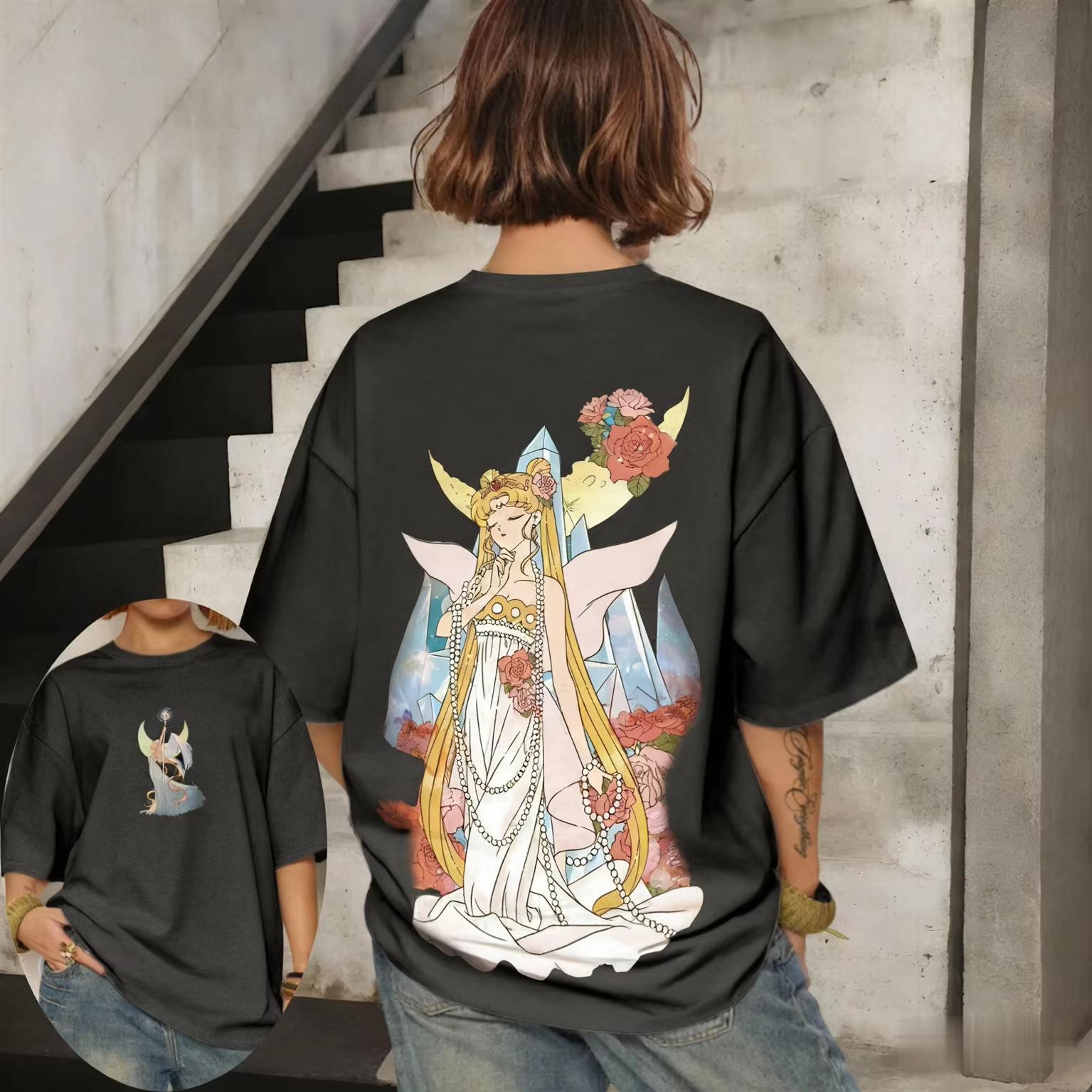 

2026 Sailor Moon New Women s Parent-child Fashion Short-sleeved T-shirt for Spring Summer Comfortable Casual Outdoor Top 4XL