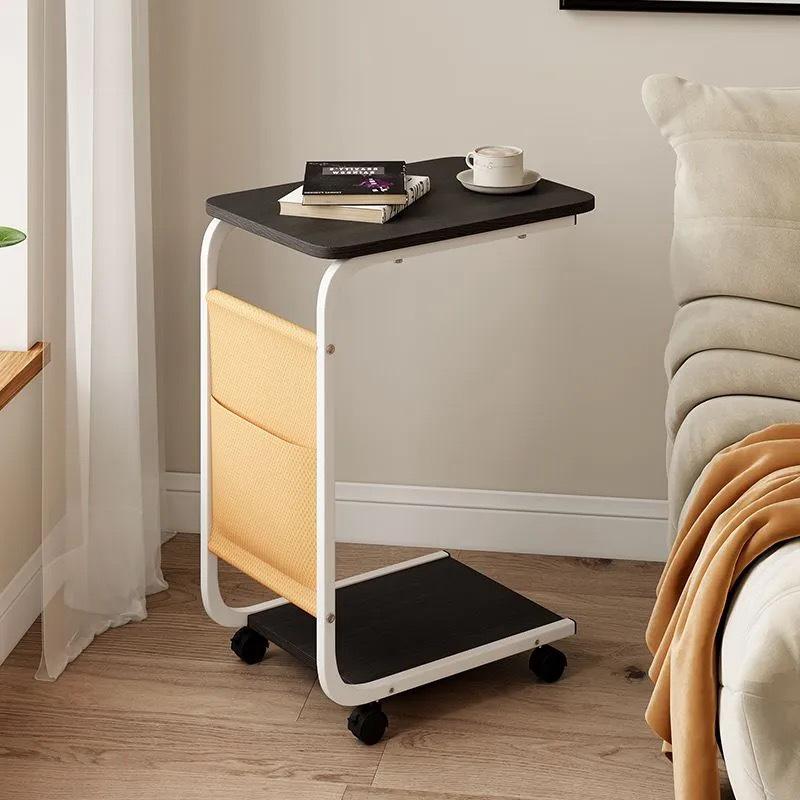 Mobile Side Table: Luxurious Compact Sofa Cart, Modern Living Room Coffee Table, Mini Bedside Storage Rack