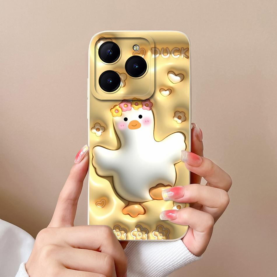Case For Realme C61 C63 Cute Girl Phone Covers For Realme C 61 Camera Protection Liquid Silicone Anti Drop Soft Back Cover Capa