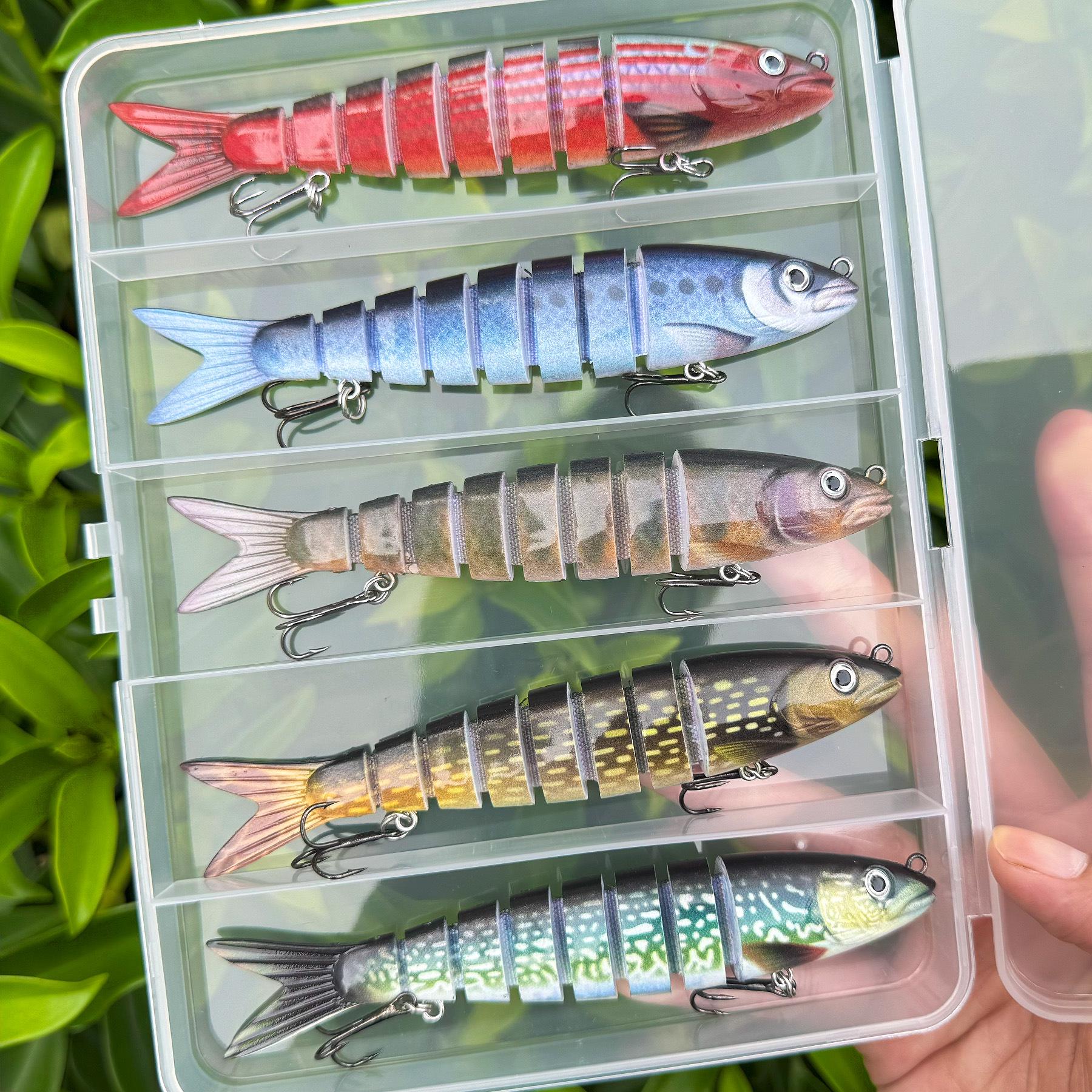 Набор из 5 многосоставных рыболовных приманок - Силиконовые приманки-карандаши для рыбалки