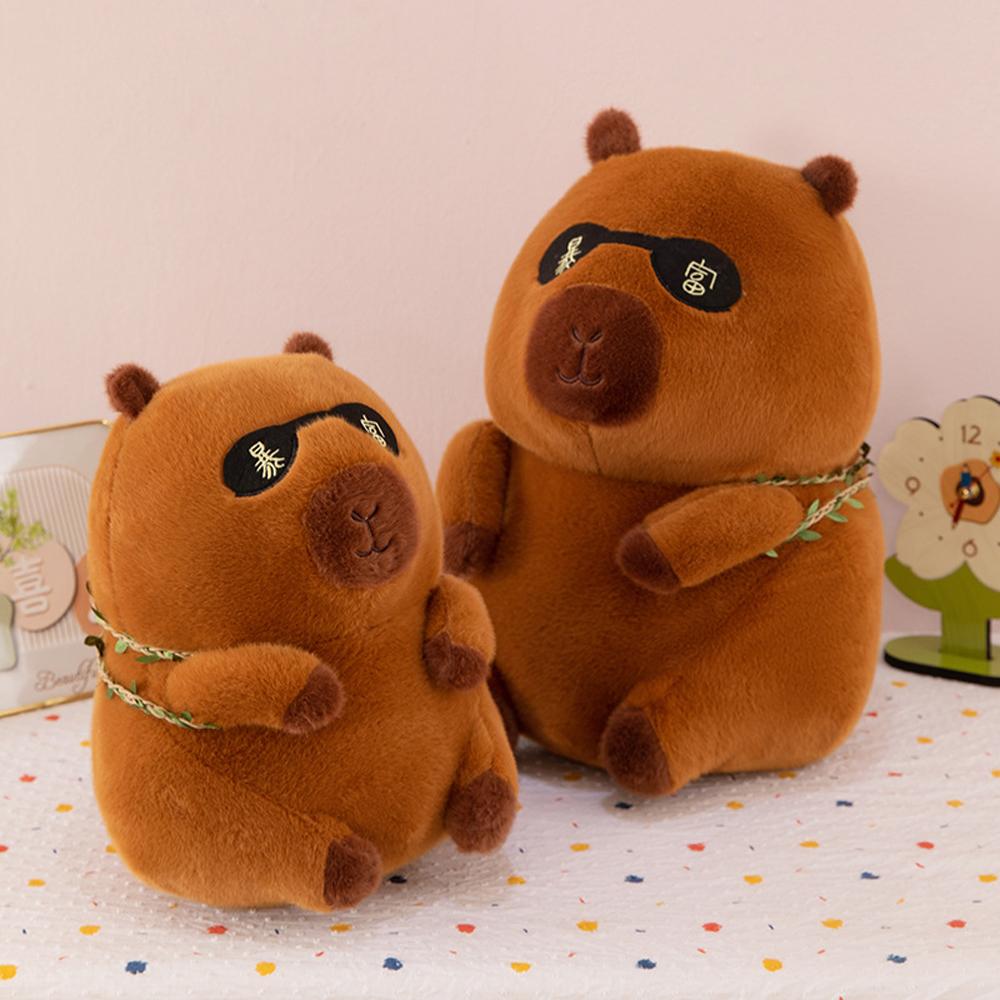 

Fluffy Capybara Plush Toy To Be Rich Capybara Stuffed Doll Capybara Cotton Doll Christmas Gift 25cm-capybara
