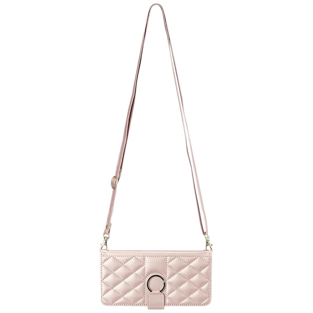 Suitable for Samsung S25 Small Fragrance Crossbody Card Bag Mobile Phone Case S24 Diamond Card Flap Leather Case Women's Leather Case