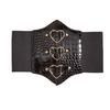 Shaped Heart Magnetic Buckle Waist Belt Elastic Waistband And Synthetic Leather