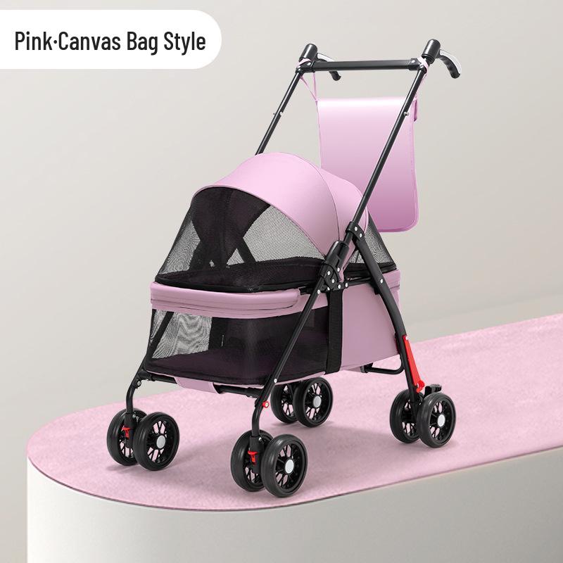 Lightweight Foldable Pet Stroller for Small Dogs & Cats - Outdoor Travel Cart