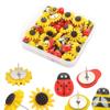 30Pcs Flower Push Pins Lady Bird Pushpin with Case Decorative Thumb Tacks Map Pins Cork Notice Board for School Office