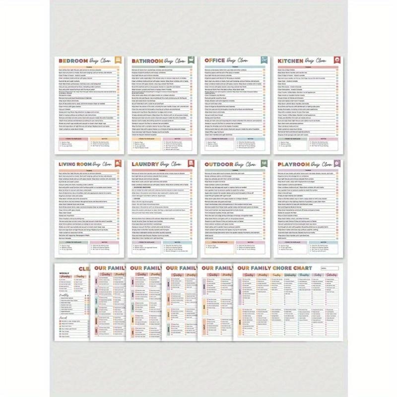 1 Pezzo ADHD PULIZIA, Programma Pulizie Casa, Planner Lista Pulizie Annuali, Quaderno Pulisci La Lista Settimanale e Mensile