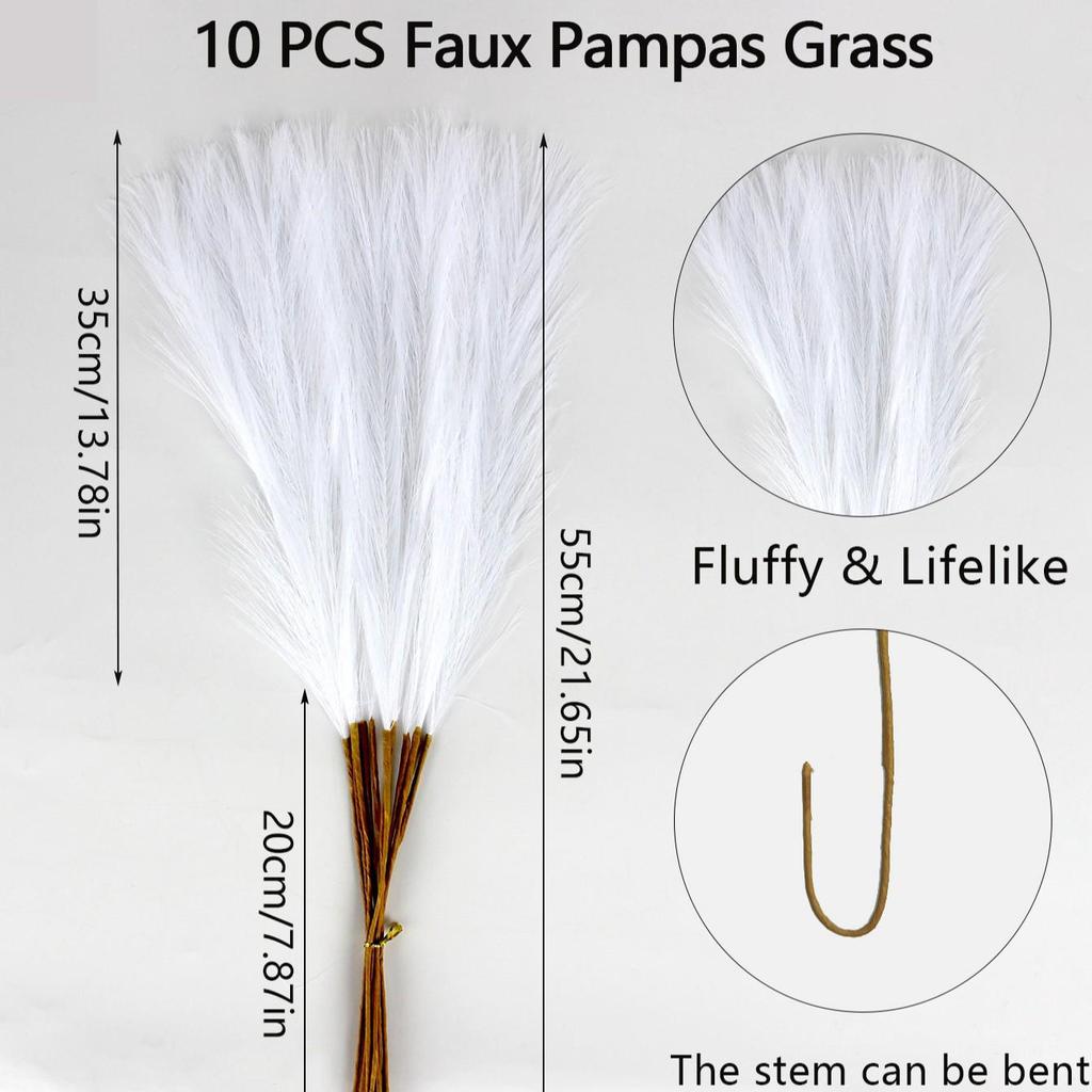 Artificial Pampas Grass & Cattails: Eternal Flower Wedding & Home Décor (55cm)