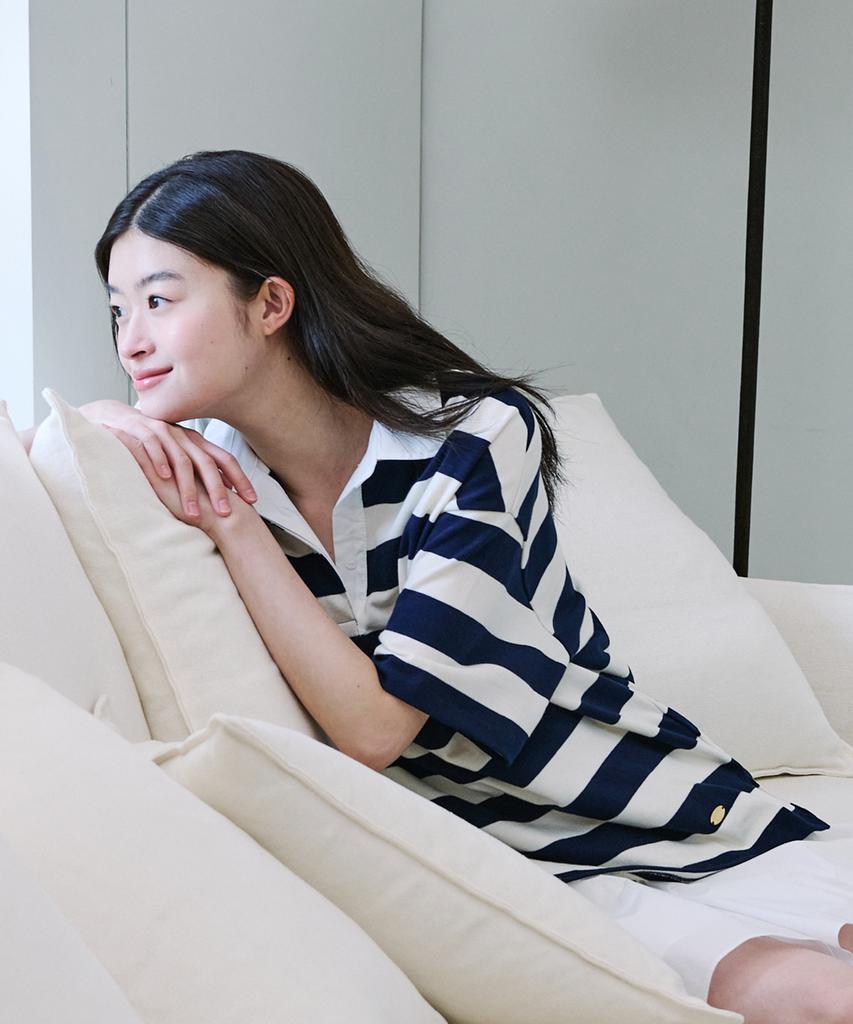YUPPE Stripe Collar T-Shirt_Ivory