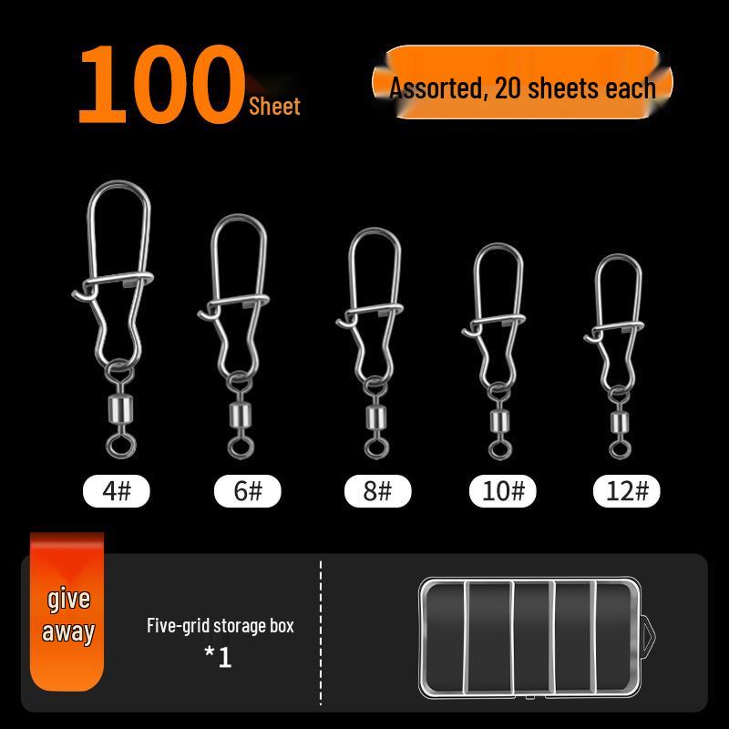 Strong Pull Carabiner Snap Swivel Quick-Open 8-Shape Fishing Ring Connector