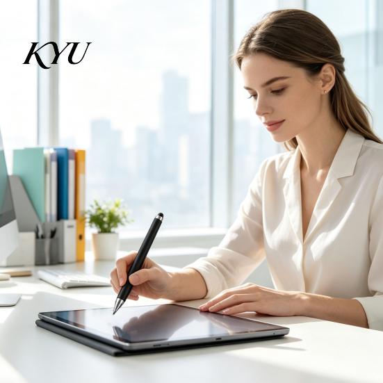 Portable Stylus Pen Dual Head for Touchscreen, Disc & Silicone Tip 2-in-1 Touch Screen Pen, Universal High Sensitivity Capacitive Tables Phones