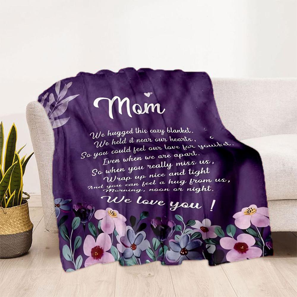 1pc Mom Quotes Blanket Comfortable Soft Lightweight Multi Purpose Blanket for Travel Camping Picnics Sofa Office Bed Living Room Gift for Friends