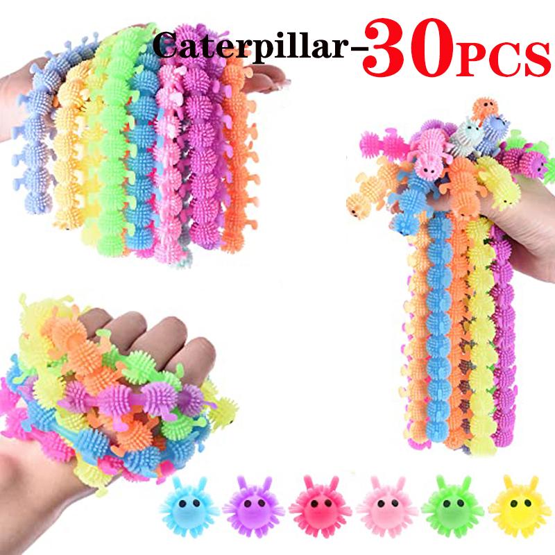 5/30PCS Funny Stretch Sensory Toys Unicorn Caterpillar Dinosaur Alpaca Kawaii Fidget Toys Stress Relief Gifts for Children Adult