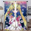 SailorS Moon Curtains Child Room Blackout Curtain for Room 2 Panel Shades Home Interior Curtains Partition Halloween Decoration