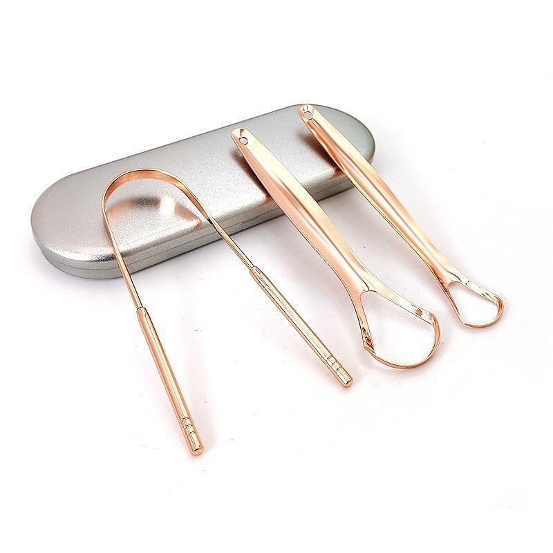 Stainless Steel Titanium Tongue Scraper - Oral Hygiene Tool for Tongue Cleaning