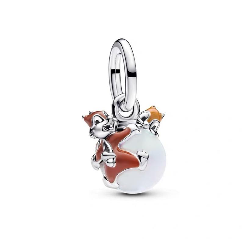 New Disney Charms Bracelet Winnie the Pooh Beauty and the Beast Dumbo Monsters Inc Jewelry for Women