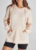 2024 Women's Hooded Waffle Knit Pullover Sweatshirt with Pocket, Long Sleeve, Autumn/Winter