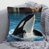 Orca Whale Cushion Cover, Realistic Ocean Animal Print Pillowcase, Marine Life Home Decor, Sofa Throw Pillow