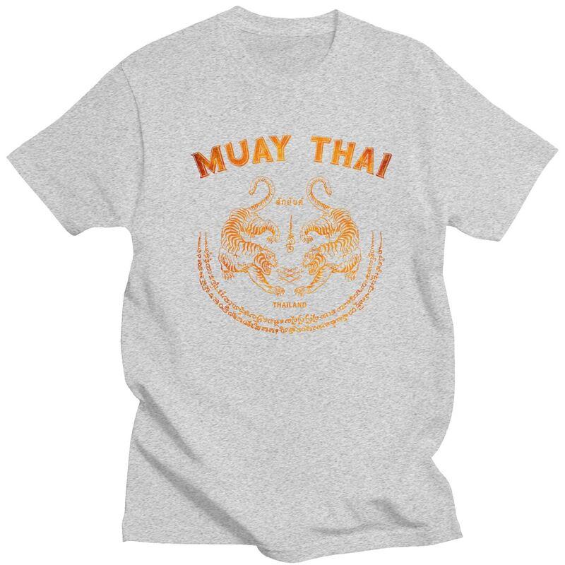 Individuelles Cooles Muay Thai Tiger T-Shirt Herren Kurzarm 100% Baumwolle T-Shirt Freizeit Sak Yant Tattoo Kickboxen Thailand T-Shirts