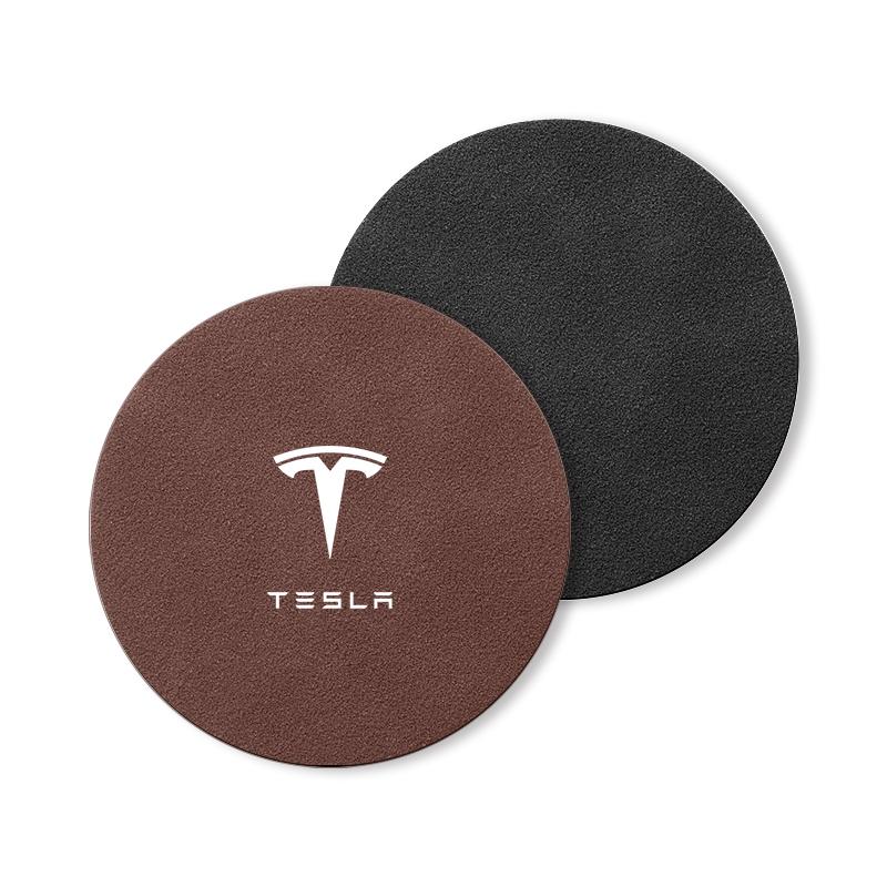1/2pcs Car Anti Slip Insert Cup Coasters Car Accessories For Tesla Model 3 Model X S 2016-2020 Decals TM3 TMX TMS Decal