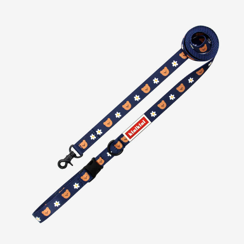 [Earp EarpXKINIKINI]DOT FLOWER BEAR LEASH-NAVY(lead rope)