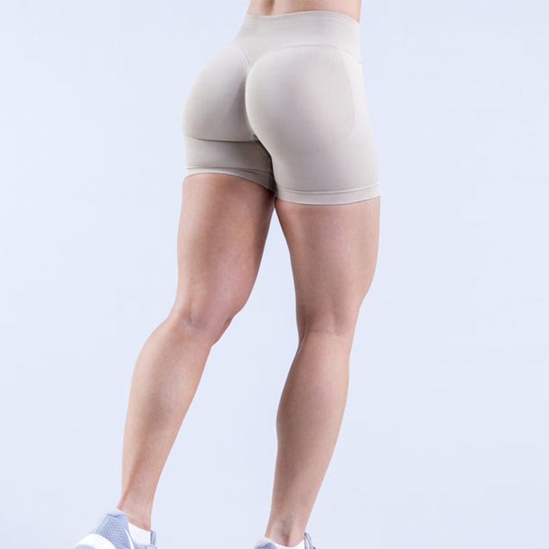 Spodnie do jogi DFYNE Seamless High-Waist - Peach Hip, Fitness & Running Three-Quarter Shorts
