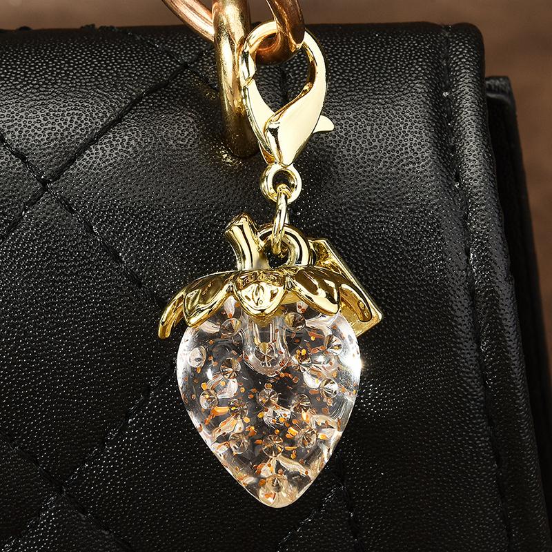 Strawberry Keychain Transparent Keyring Stylish Pendant Keychains Exquisite Backpack Decoration Accessories Gifts