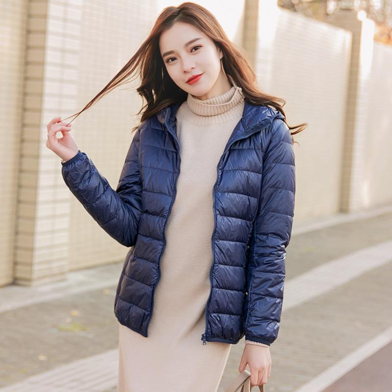 Winter new light down jacket women's short light fashion slim fit large size compressed white duck down clothes