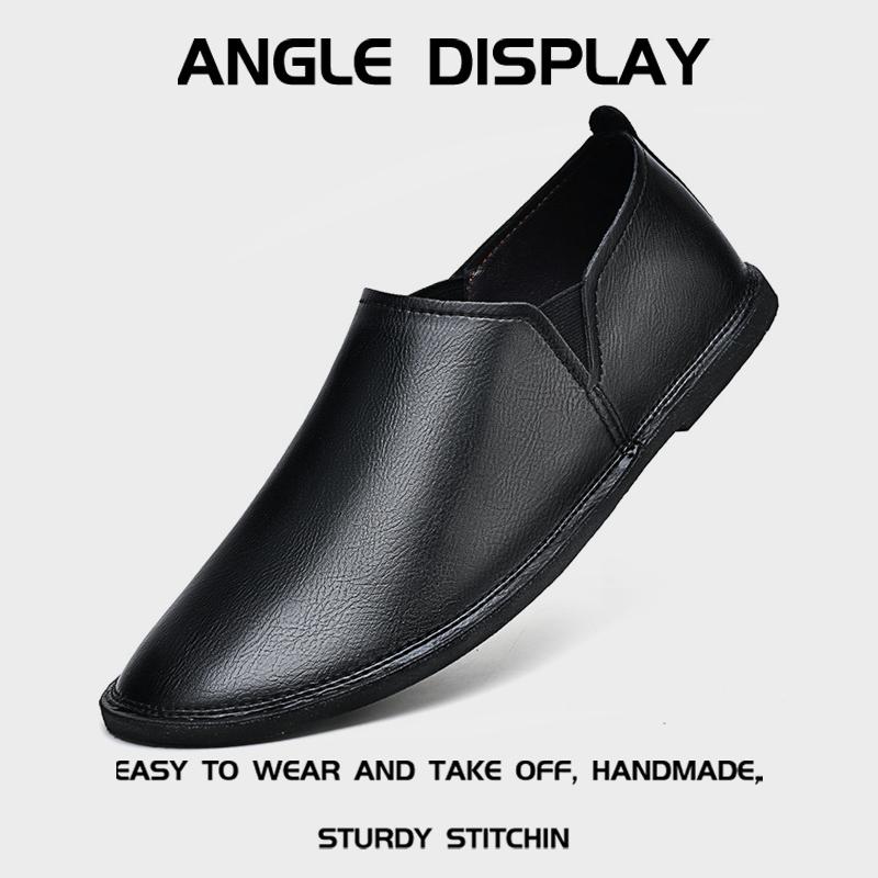 Fashion Business Breathable Loafers Mens Genuine Leather Flats Comfortable Soft Sole Shoes Moccasins Ultra-light Slip on Walking Shoes