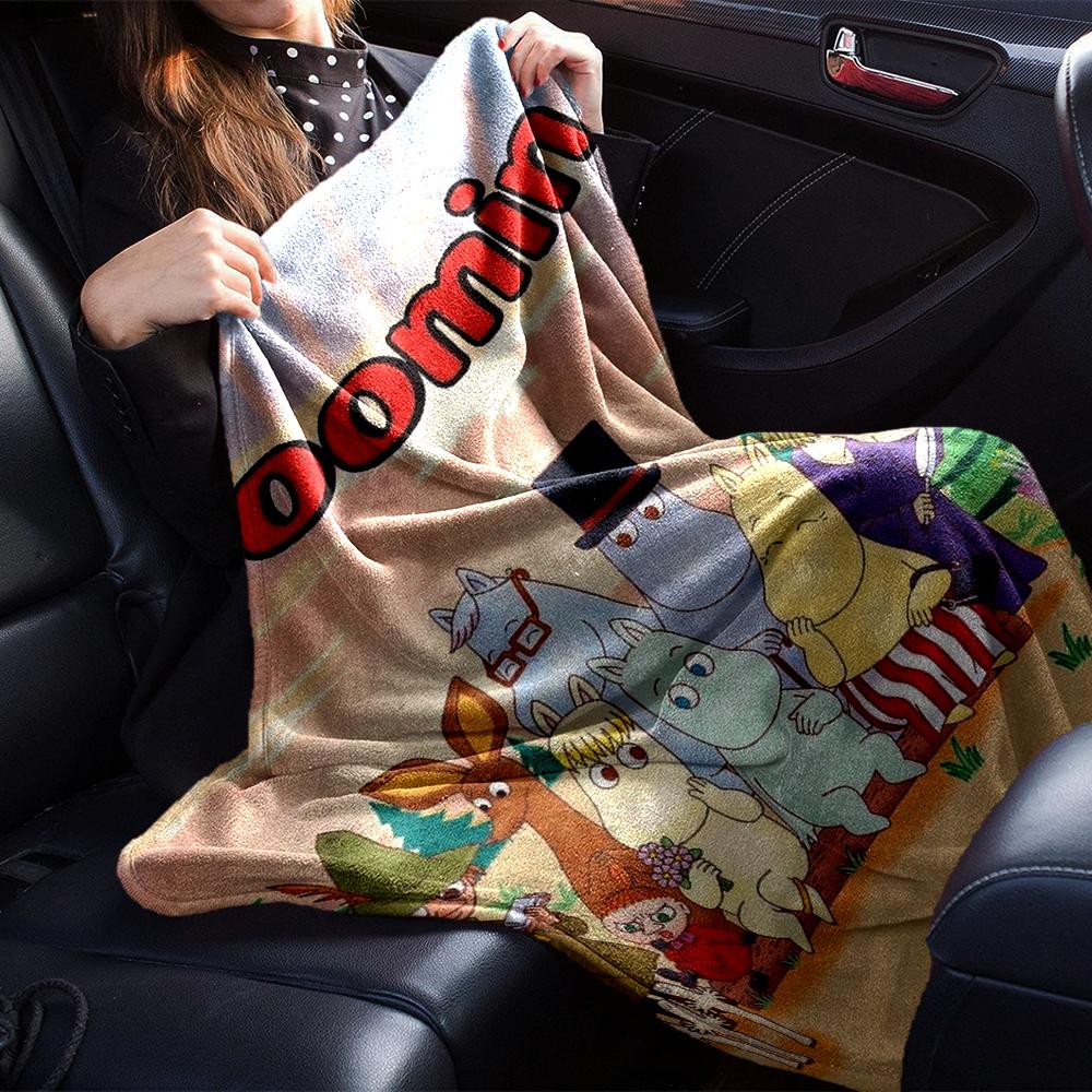 Moomin Temalı Baskılı Battaniye - Kanepe, Yatak, Seyahat ve Dış Mekan Kullanımı İçin Mükemmel | Makinede Yıkanabilir, Rahat ve Dayanıklı.
