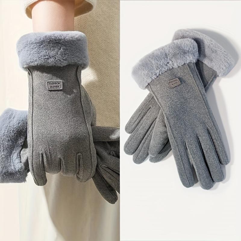 Ladies' winter and autumn outdoor warm gloves, thick and warm, available in four colors.