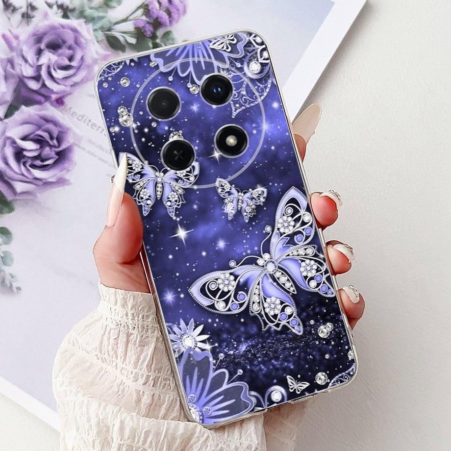 For Huawei Nova 13i / Nova 12i 4G Back Cover Girly Fashion Flower Butterfly Painting Case Soft TPU Clear Slim Silicone Fundas