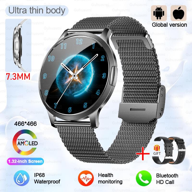 New Bluetooth Call Smart Watch AMOLED Screen Women Health Heart Rate Oximetry Monitor Waterproof Sports Smartwatches Woman