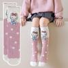 Girls Stockings Cartoon Cute Pink Purple Warm Breathable Comfortable Soft Spring Autumn Winter School Daily Wear