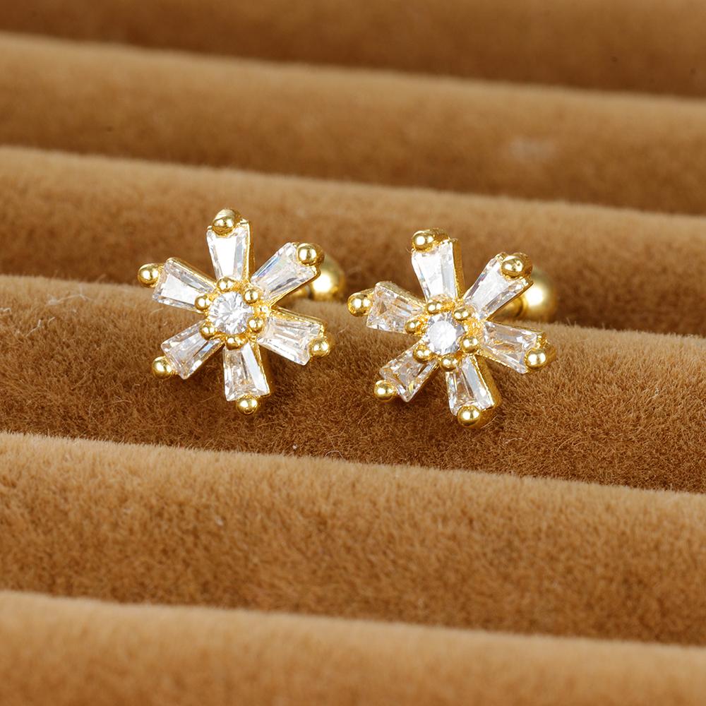 Vintage Gold Color Stainless Steel Butterfly Earrings for Women Zircon Cartilage Piercing Stud Earring Jewelry aretes de mujer