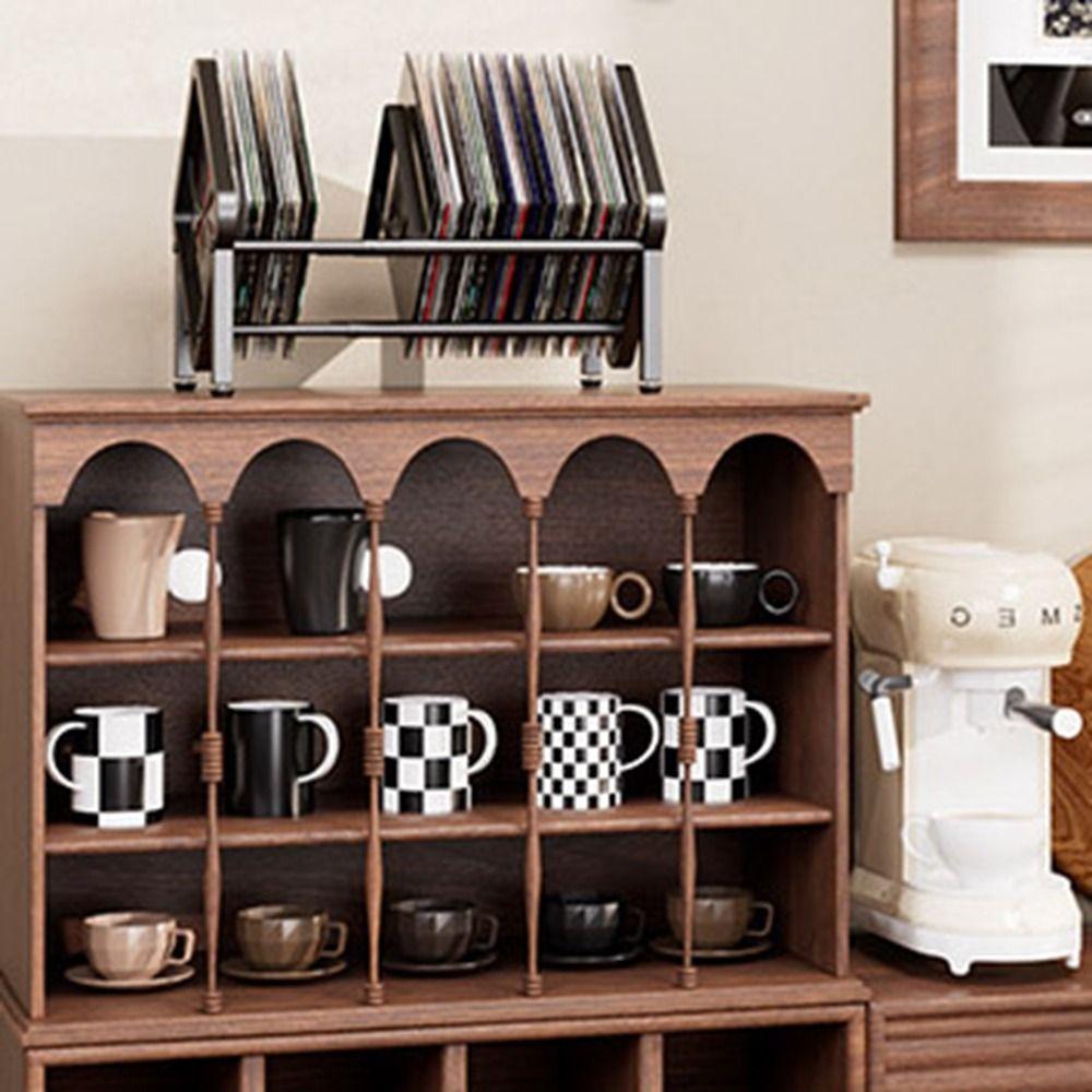 Black Vinyl Record Holder Large Capacity CD Record Display Durable Desktop Bookshelf  Living Room