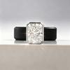 14K golden plated women's ring; minimalist princess-cut  CZ black silicone ring; perfect for everyday , anniversaries