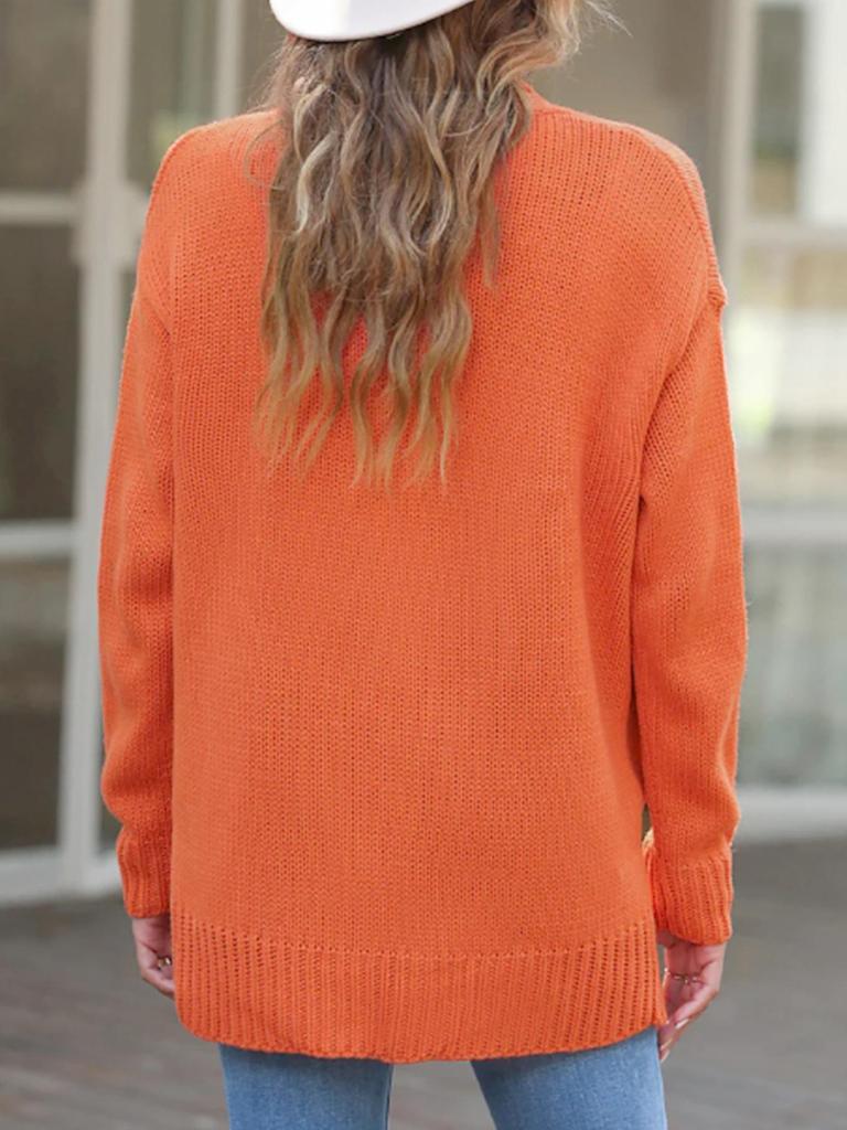 Women's Knitted Long Sleeve Mid-Length Cardigan for Spring and Autumn.