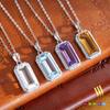 Natürlicher Amethyst Citrin Anhänger S925 Sterling Silber Halskette Damen Europäischer und Amerikanischer Stil Hochwertiger Farbstein Anhänger Mode Geschenk