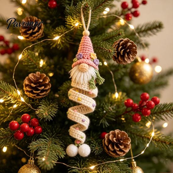 Parent Child Interaction Activities DIY Crochet Gnome Ornament Kit, Christmas Theme Soft Knitted Craft Thanksgiving Handmade Gift Sets Set,