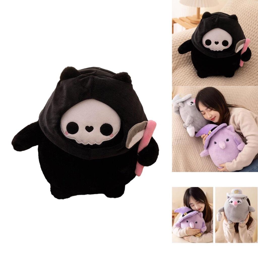 Cute Dark Cat Plush Toy For Halloween Gift 20cm Height