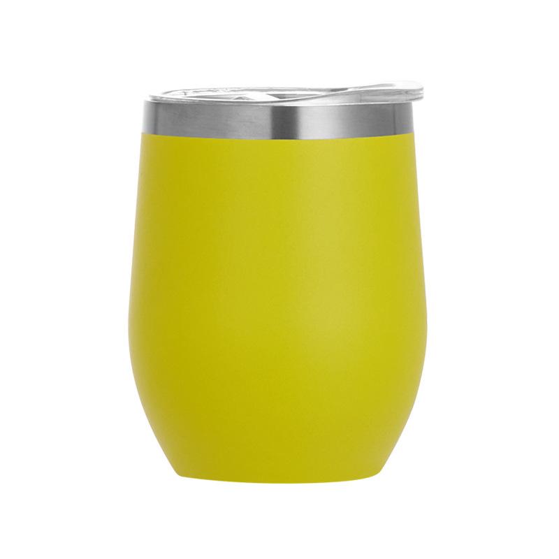 12oz isoliertes Rotweinglas aus Edelstahl, rot lackiert, mit Eierbecher-Design und individueller Logo-Option