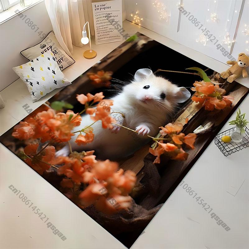 Cute hamster fluffy cloudcarpet Yoga living room room decor children's crawling mat doormat area rug games floor mat