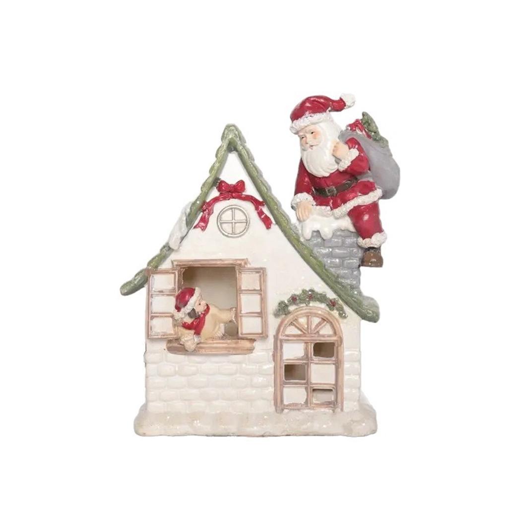 Christmas House Statue Desktop Centerpiece Statue Christmas Decoration Ornaments
