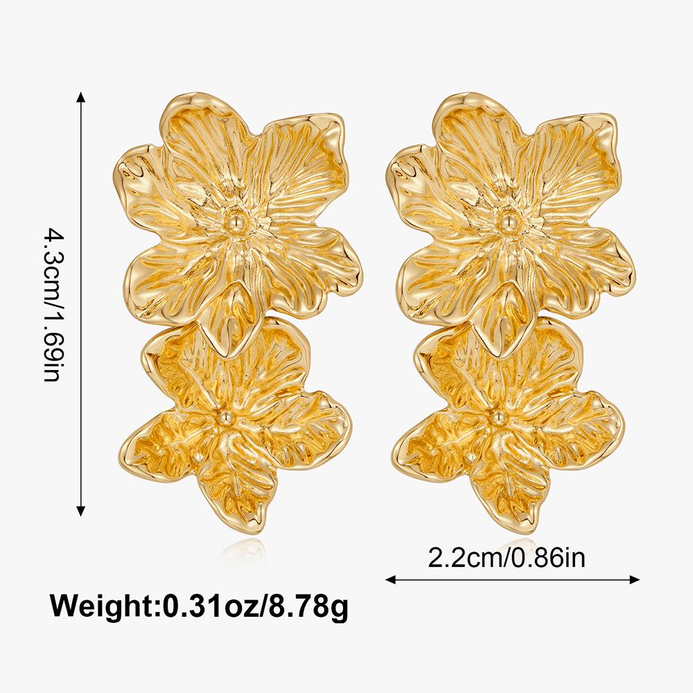 Cercei Europeni & Americani High-End cu Frunză de Ginkgo din Aliaj - Design Îndrăzneț, Elegant, Exagerat
