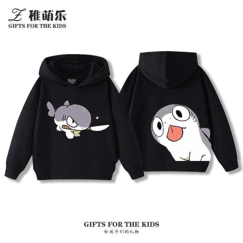 Sudadera con capucha infantil con estampado de dibujos animados para otoño e invierno: ropa deportiva versátil para niños y niñas.