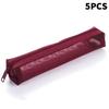 5Pcs Vintage Solid Color Mesh Pencil Case Portable Stationery Storage Pouch School Stationery Supplies Student Gifts